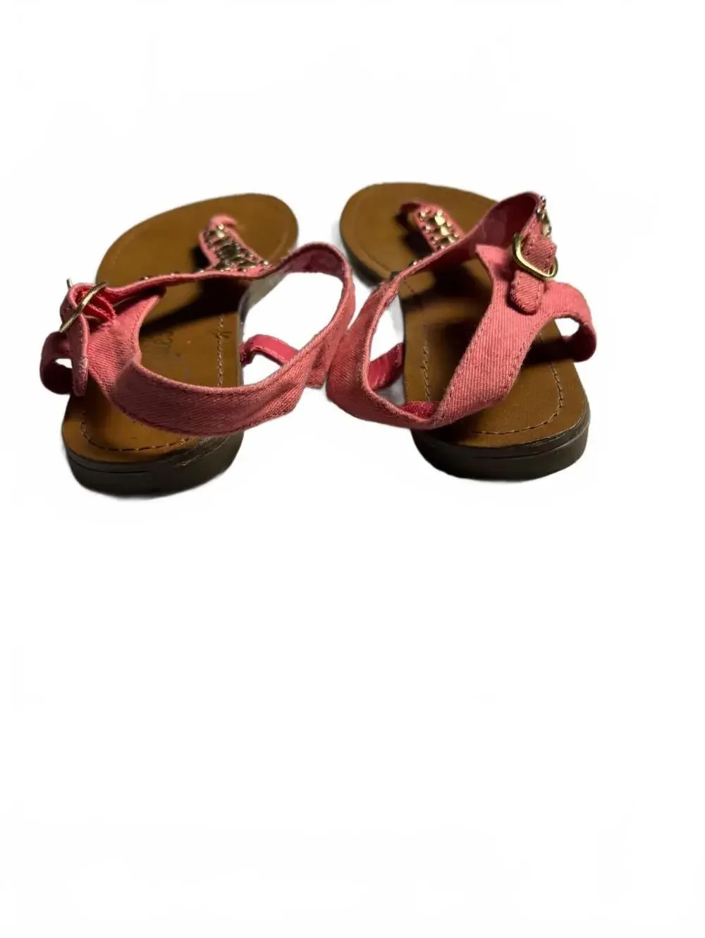 Candie's Pink Studded T-Strap Sandals